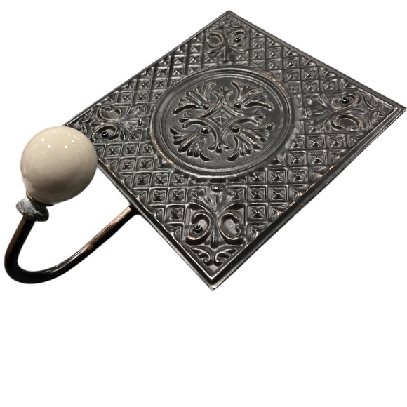 Decorative Wall Hook Square Shape with White Ball Wall Hanger Hanging De… - Picture 1 of 7